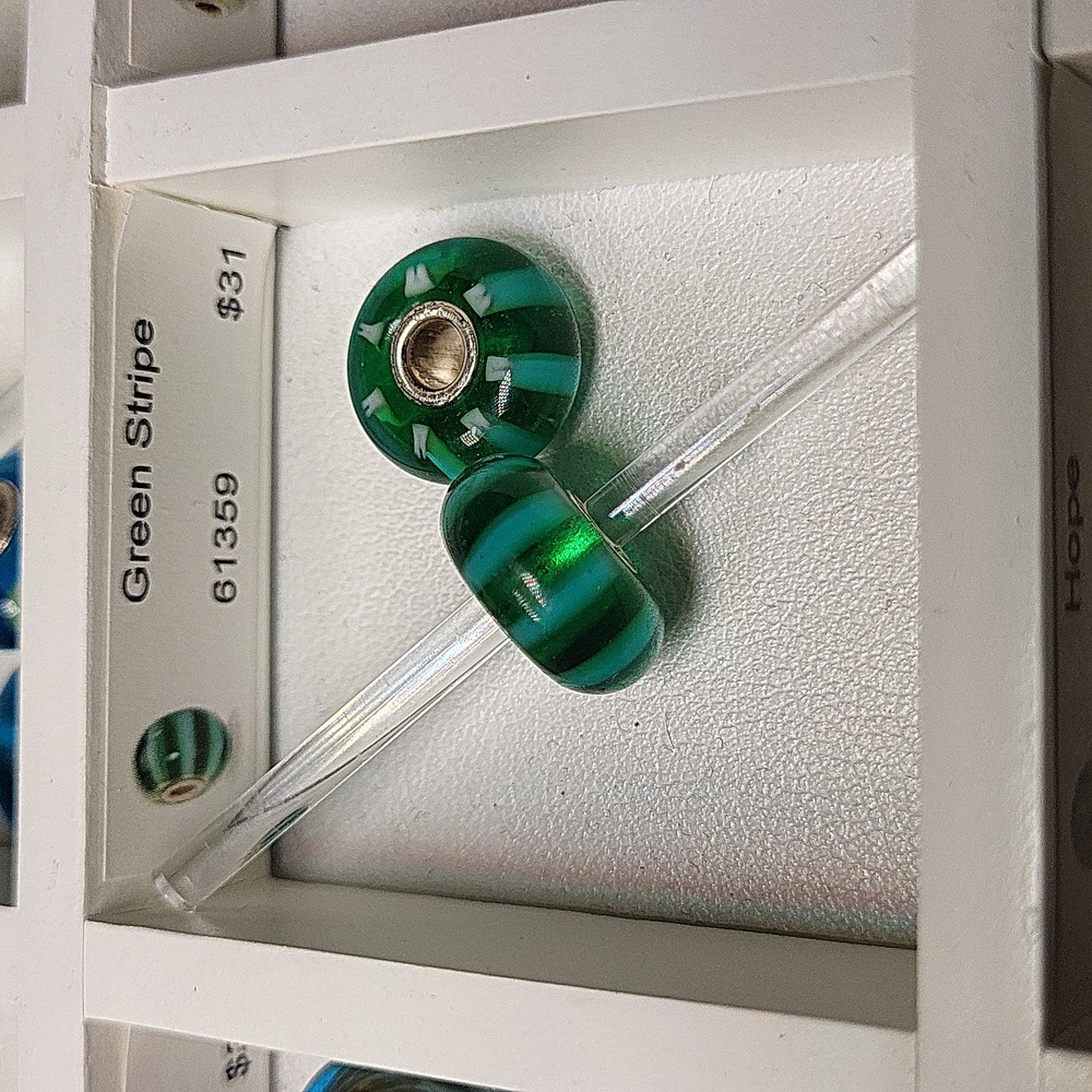 Trollbeads Green Stripe Bead